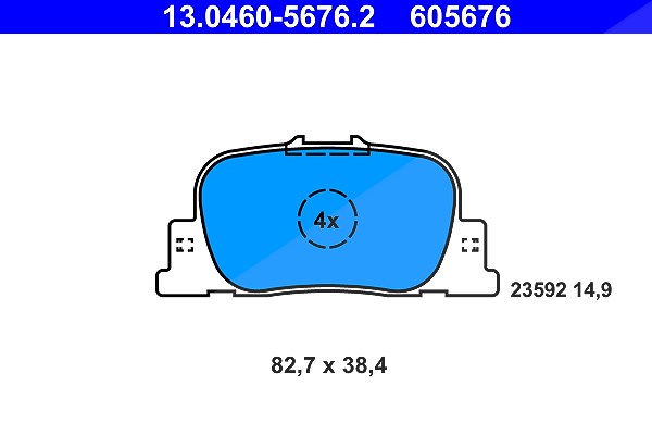 Ate Bremsbelagsatz, Scheibenbremse [Hersteller-Nr. 13.0460-5676.2] für Toyota