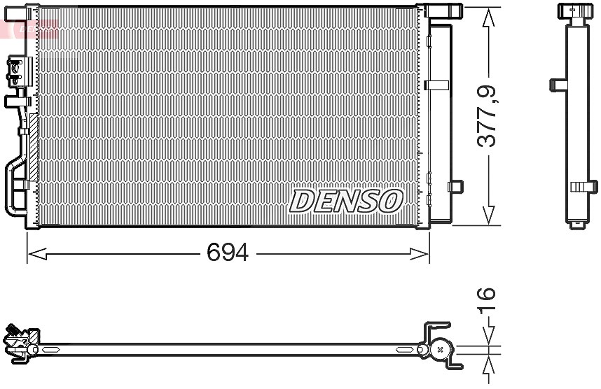 Denso Kondensator, Klimaanlage [Hersteller-Nr. DCN41019] für Hyundai, Kia
