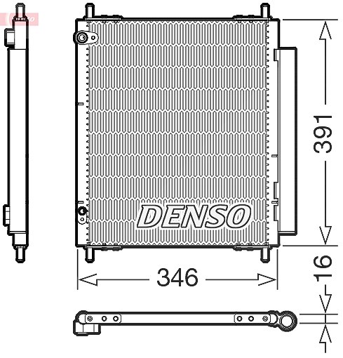 Denso Kondensator, Klimaanlage [Hersteller-Nr. DCN07003] für Peugeot, Mitsubishi, Citroën