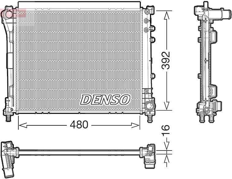 Denso Kühler, Motorkühlung [Hersteller-Nr. DRM09006] für Fiat