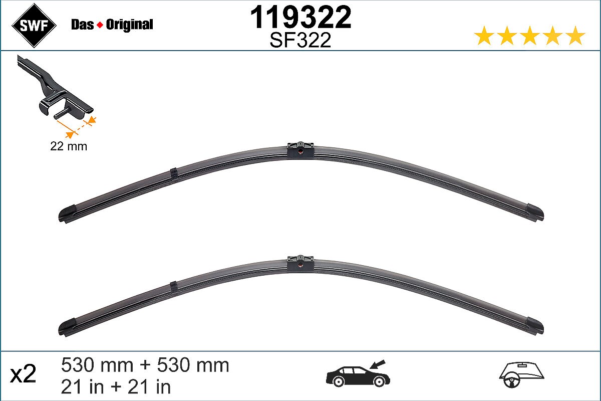 Swf Wischblatt [Hersteller-Nr. 119322] für Audi, Renault