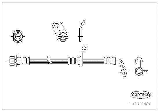 Corteco Bremsschlauch ERSTAUSRÜSTERQUALITÄT [Hersteller-Nr. 19033061] für Toyota