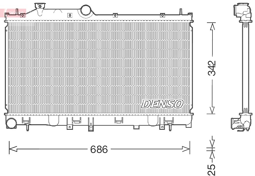 Denso Kühler, Motorkühlung [Hersteller-Nr. DRM36022] für Subaru