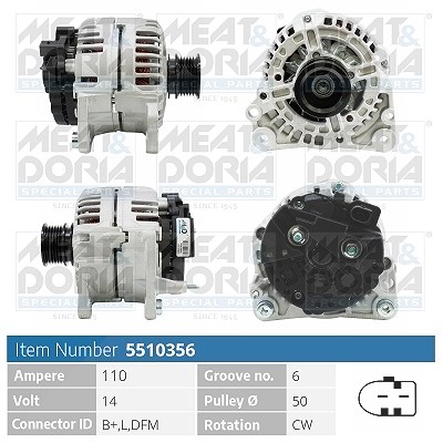 Meat & Doria Generator [Hersteller-Nr. 5510356] für VW, Seat, Audi, Skoda
