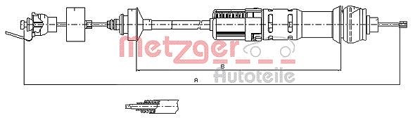 Metzger Autoteile Seilzug, Kupplungsbetätigung [Hersteller-Nr. 11.2284] für Citroën