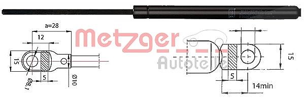 Metzger Autoteile Gasfeder, Motorhaube [Hersteller-Nr. 2110213] für Audi