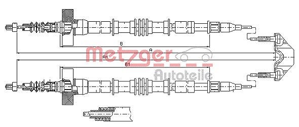 Metzger Autoteile Seilzug, Feststellbremse [Hersteller-Nr. 11.5859] für Opel