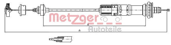 Metzger Autoteile Seilzug, Kupplungsbetätigung [Hersteller-Nr. 11.3028] für Peugeot