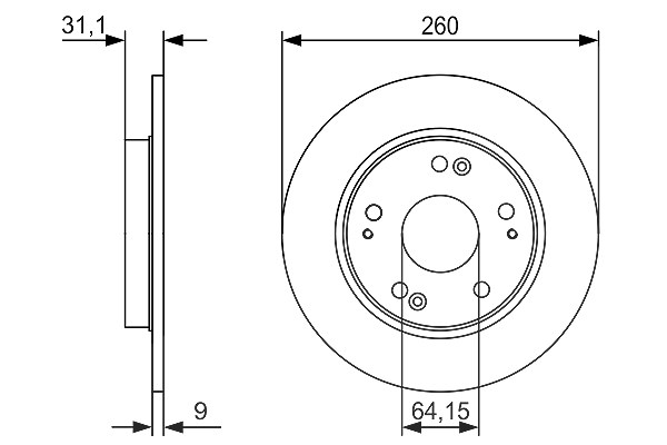 Bosch Bremsscheibe [Hersteller-Nr. 0986479V21] für Honda