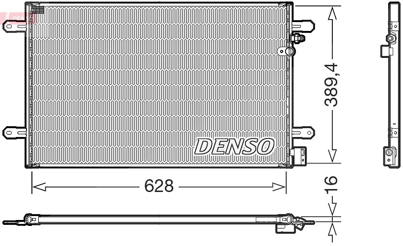 Denso Kondensator, Klimaanlage [Hersteller-Nr. DCN02037] für Audi