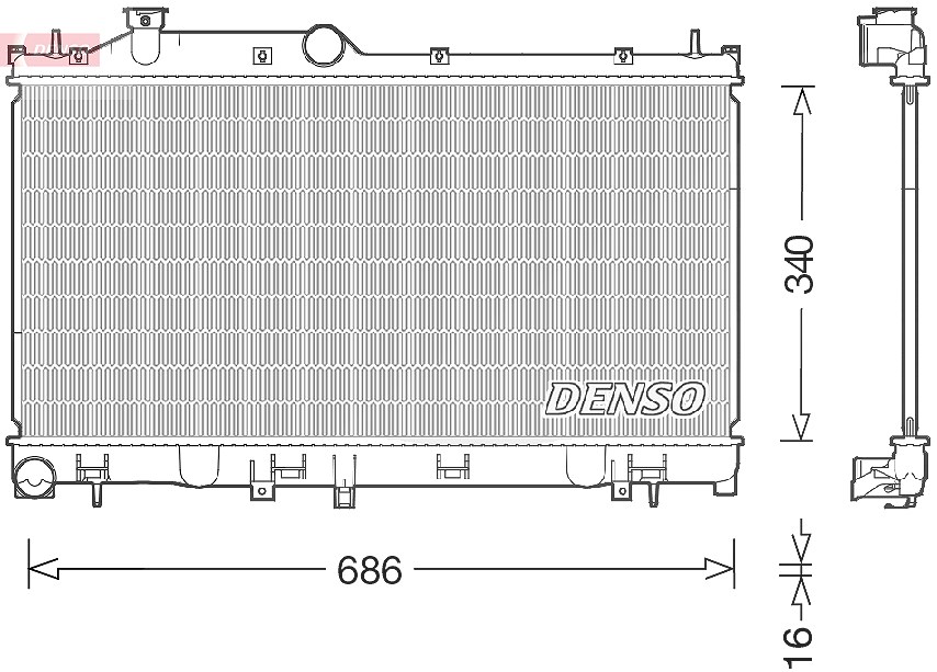 Denso Kühler, Motorkühlung [Hersteller-Nr. DRM36021] für Subaru