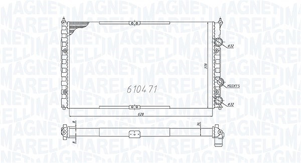 Magneti Marelli Kühler, Motorkühlung [Hersteller-Nr. 350213842000] für VW, Seat