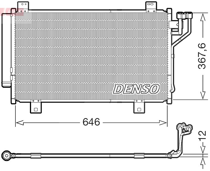 Denso Kondensator, Klimaanlage [Hersteller-Nr. DCN44012] für Mazda