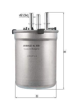 Mahle Kraftstofffilter [Hersteller-Nr. KL838] für Audi