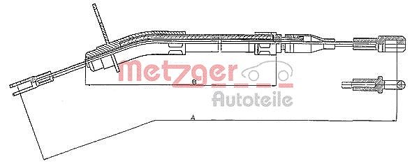 Metzger Autoteile Seilzug, Feststellbremse [Hersteller-Nr. 10.935] für Mercedes-Benz