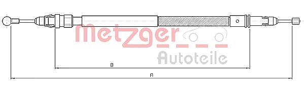 Metzger Autoteile Seilzug, Feststellbremse [Hersteller-Nr. 10.4738] für Peugeot, Fiat, Citroën