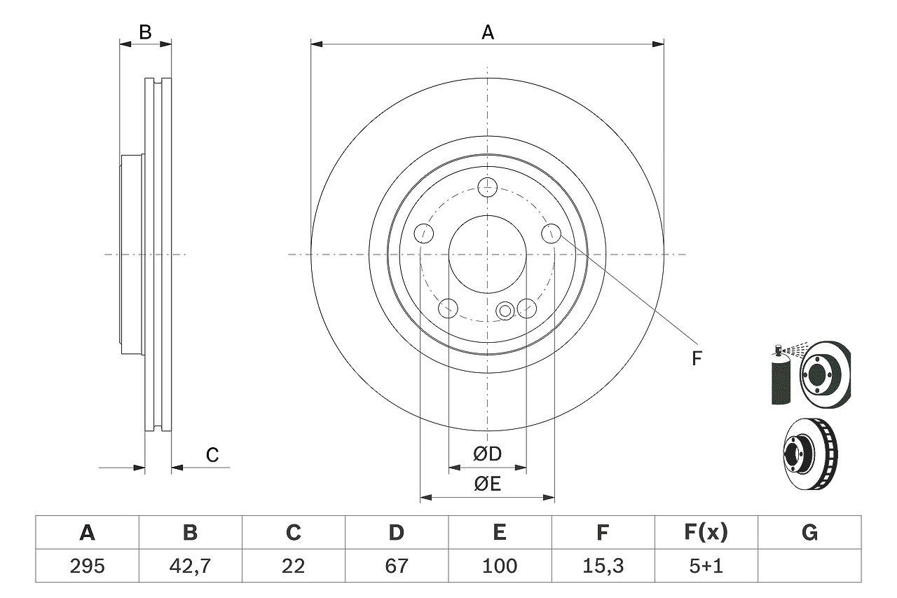 Bosch Bremsscheibe [Hersteller-Nr. 0986479F75] für Mercedes-Benz