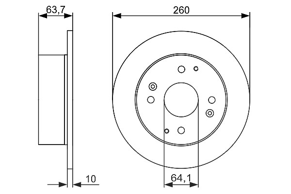 Bosch Bremsscheibe [Hersteller-Nr. 0986479504] für Honda
