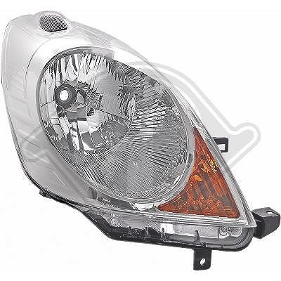 Diederichs Scheinwerfer H4, Blinker gelb, ohne Stellmotor [Hersteller-Nr. 6035080] für Nissan