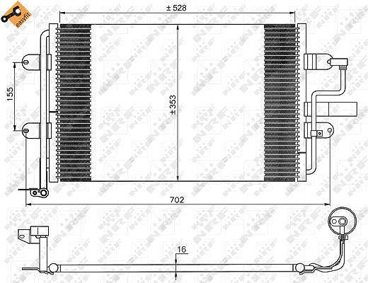 Nrf Kondensator mit Trockner 540x360x20 [Hersteller-Nr. 35733] für Seat, VW