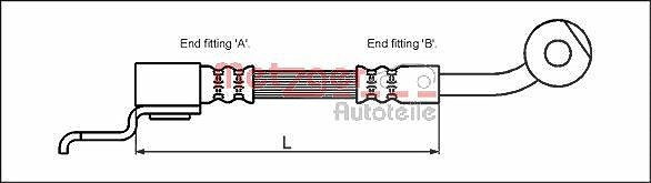 Metzger Autoteile Bremsschlauch [Hersteller-Nr. 4113523] für Jeep