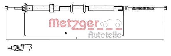 Metzger Autoteile Seilzug, Feststellbremse [Hersteller-Nr. 12.0765] für Ford