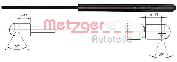 Metzger Autoteile Gasfeder, Koffer-/Laderaum [Hersteller-Nr. 2110516] für Opel