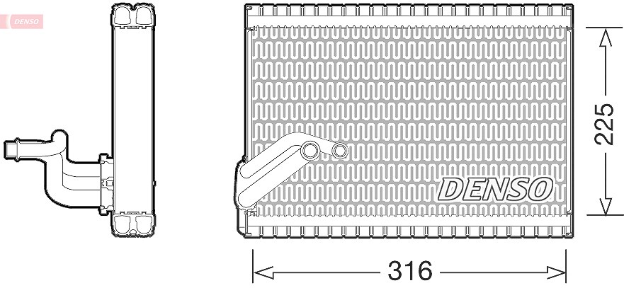 Denso Verdampfer, Klimaanlage [Hersteller-Nr. DEV21003] für Peugeot, Citroën