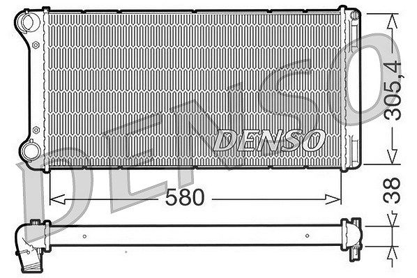 Denso Kühler, Motorkühlung [Hersteller-Nr. DRM09103] für Lancia, Fiat
