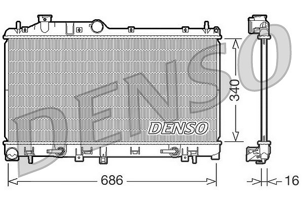 Denso Kühler, Motorkühlung [Hersteller-Nr. DRM36009] für Subaru