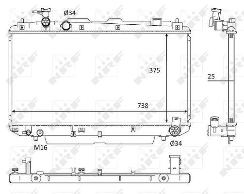 Nrf Kühler, Motorkühlung [Hersteller-Nr. 58645] für Toyota