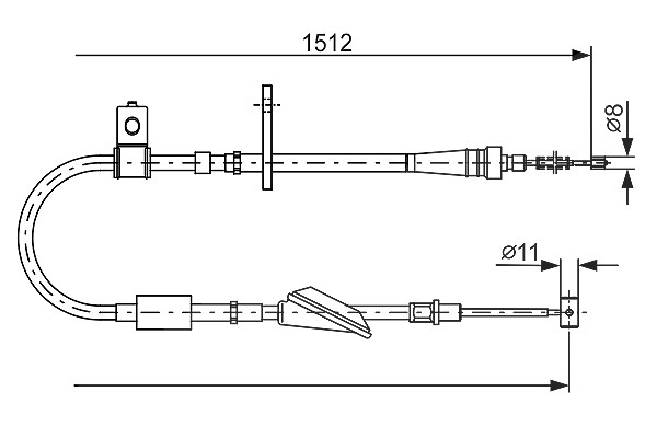 Bosch Seilzug, Feststellbremse [Hersteller-Nr. 1987482176] für Suzuki