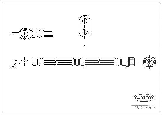 Corteco Bremsschlauch ERSTAUSRÜSTERQUALITÄT [Hersteller-Nr. 19032583] für Toyota