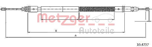 Metzger Autoteile Seilzug, Feststellbremse [Hersteller-Nr. 10.4737] für Citroën, Peugeot, Fiat