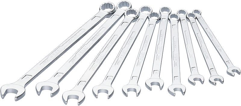 Hazet Ring-Maulschlüssel - schlanke Bauform - Zwölfkant - 10–19 -10-tlg [Hersteller-Nr. 600LG/10]