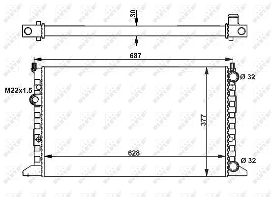Nrf Kühler, Motorkühlung [Hersteller-Nr. 54657] für VW