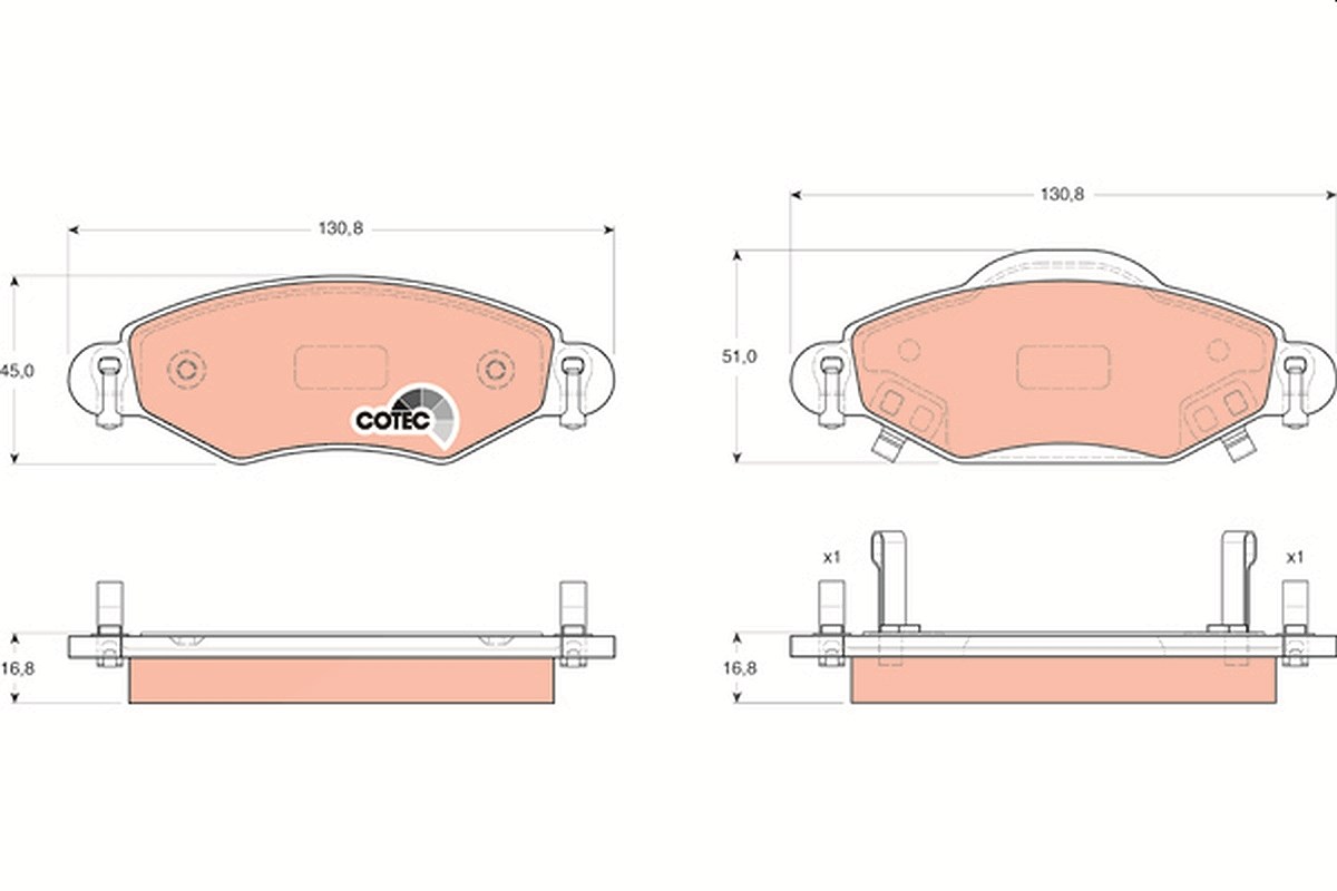 Trw Bremsbeläge vorne (Satz) [Hersteller-Nr. GDB3324] für Toyota