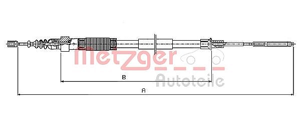 Metzger Autoteile Seilzug, Feststellbremse [Hersteller-Nr. 10.7408] für VW