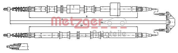 Metzger Autoteile Handbremsseil hinten links+rechts [Hersteller-Nr. 11.5766] für Opel