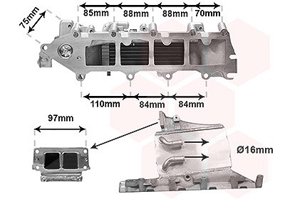 Van Wezel Ladeluftkühler [Hersteller-Nr. 58004376] für VW, Seat, Audi, Skoda
