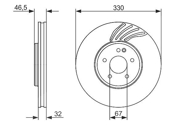 Bosch 1x Bremsscheibe Vorderachse belüftet [Hersteller-Nr. 0986479719] für Mercedes-Benz, Chrysler