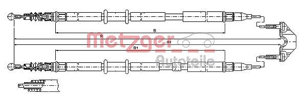 Metzger Autoteile Seilzug, Feststellbremse [Hersteller-Nr. 11.5952] für Opel