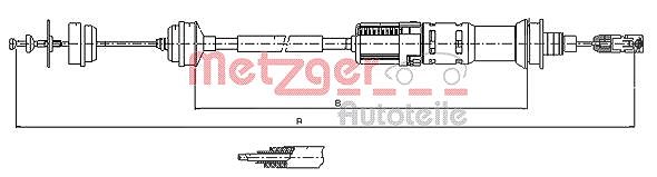 Metzger Autoteile Seilzug, Kupplungsbetätigung [Hersteller-Nr. 11.3923] für Peugeot, Fiat, Citroën, Lancia