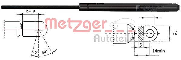 Metzger Autoteile Gasfeder, Koffer-/Laderaum [Hersteller-Nr. 2110368] für VW