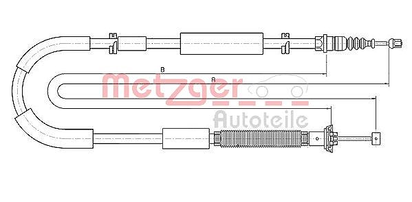 Metzger Autoteile Seilzug, Feststellbremse [Hersteller-Nr. 12.0722] für Fiat