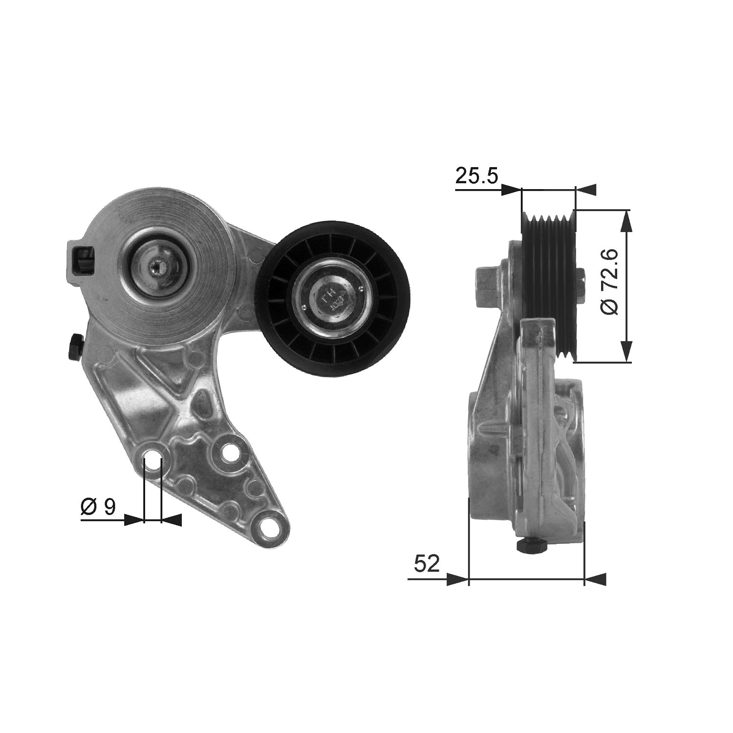 Gates Spannrolle, Keilrippenriemen [Hersteller-Nr. T38377] für Seat, Ford, VW, Audi