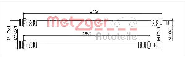 Metzger Autoteile Bremsschlauch [Hersteller-Nr. 4111791] für Smart