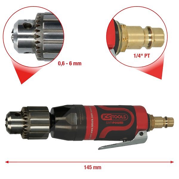 Ks Tools 3/8 Slimpower Mini-Druckluft-Stabbohrmaschine, 7.000U/Min 4042146756201 - Image 3
