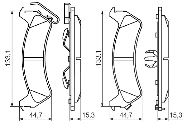 Bosch Bremsbelagsatz, Scheibenbremse [Hersteller-Nr. 0986494348] für Jeep