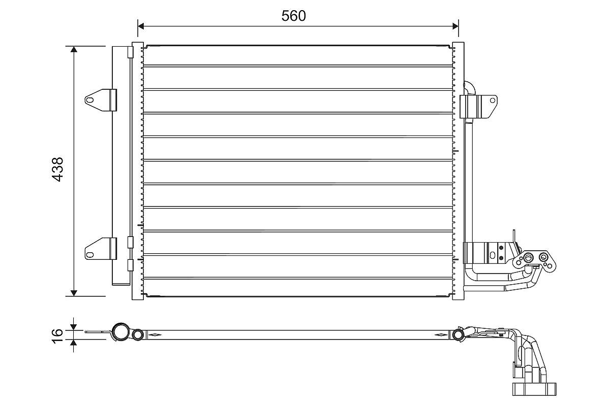 Valeo Kondensator 538x441x16 mit Trockner [Hersteller-Nr. 817806] für VW